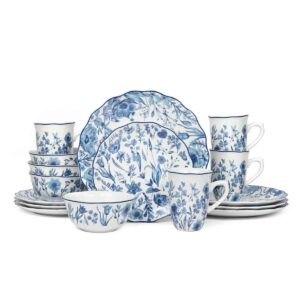 Waterside 16Pc Blue Floral Dinner Set