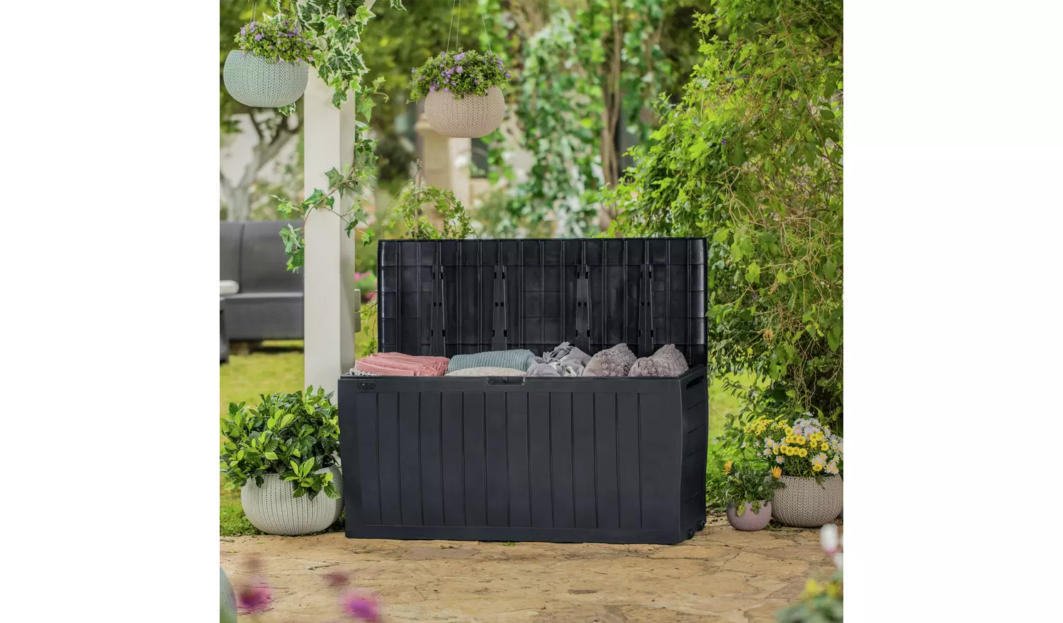 Keter Marvel+ 270L Outdoor Garden Storage Box - Grey - Image 2