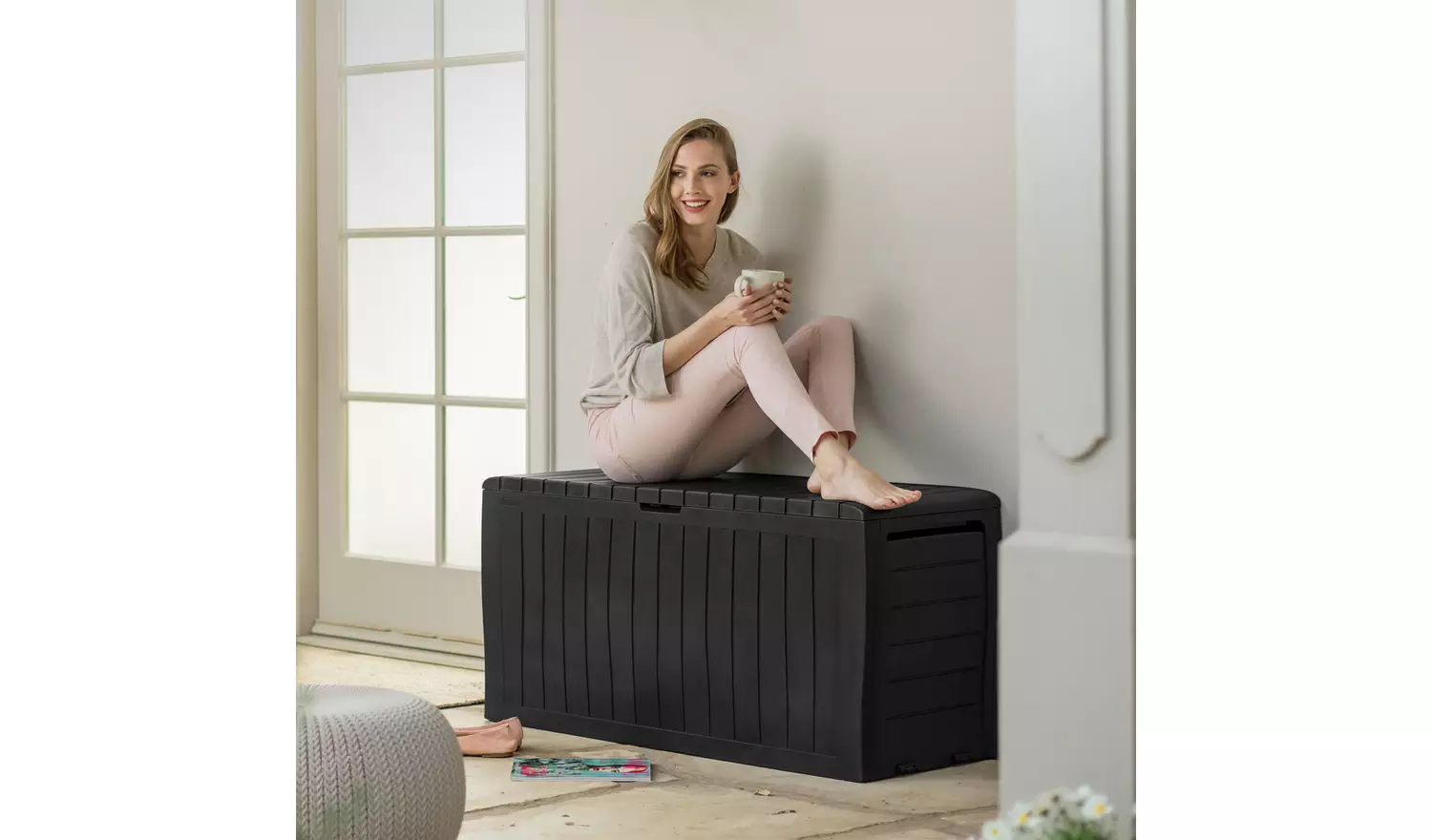 Keter Marvel+ 270L Outdoor Garden Storage Box - Grey - Image 8