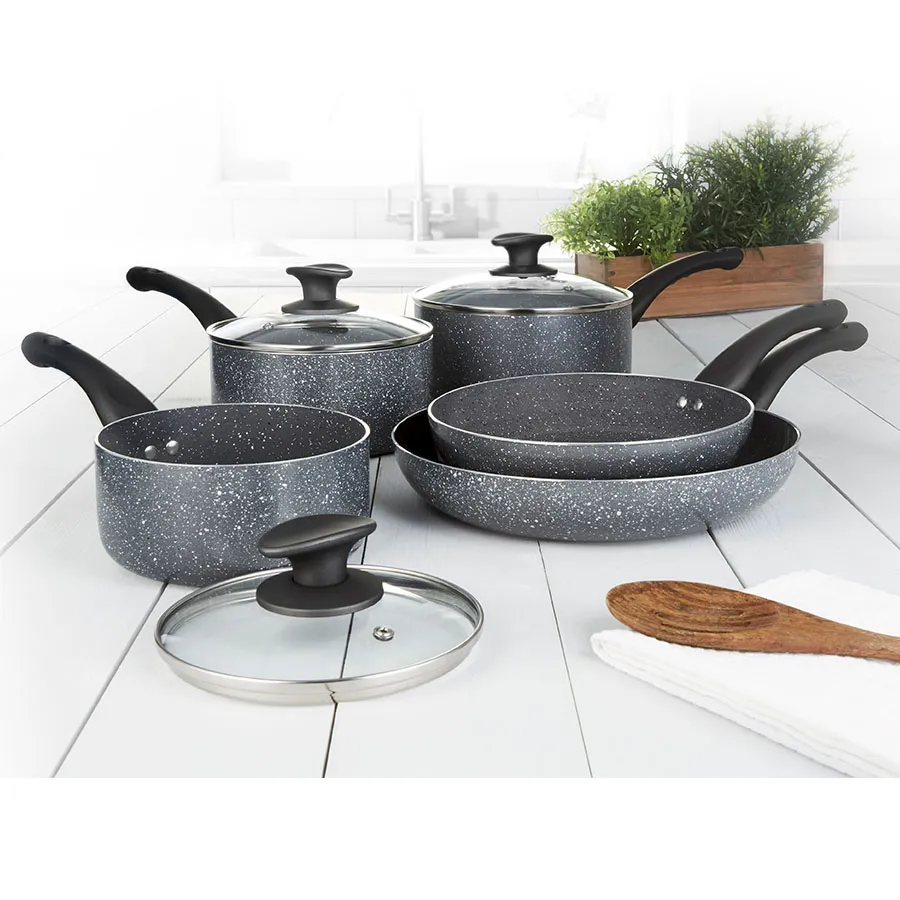 Tower Cerastone 5-Piece Non-Stick Pan Set - Charcoal Grey - Image 2