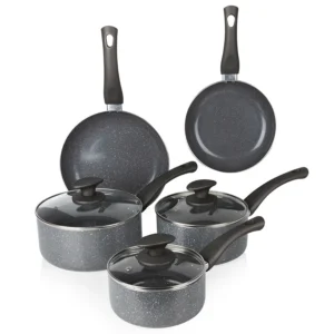 Tower Cerastone 5-Piece Non-Stick Pan Set - Charcoal Grey