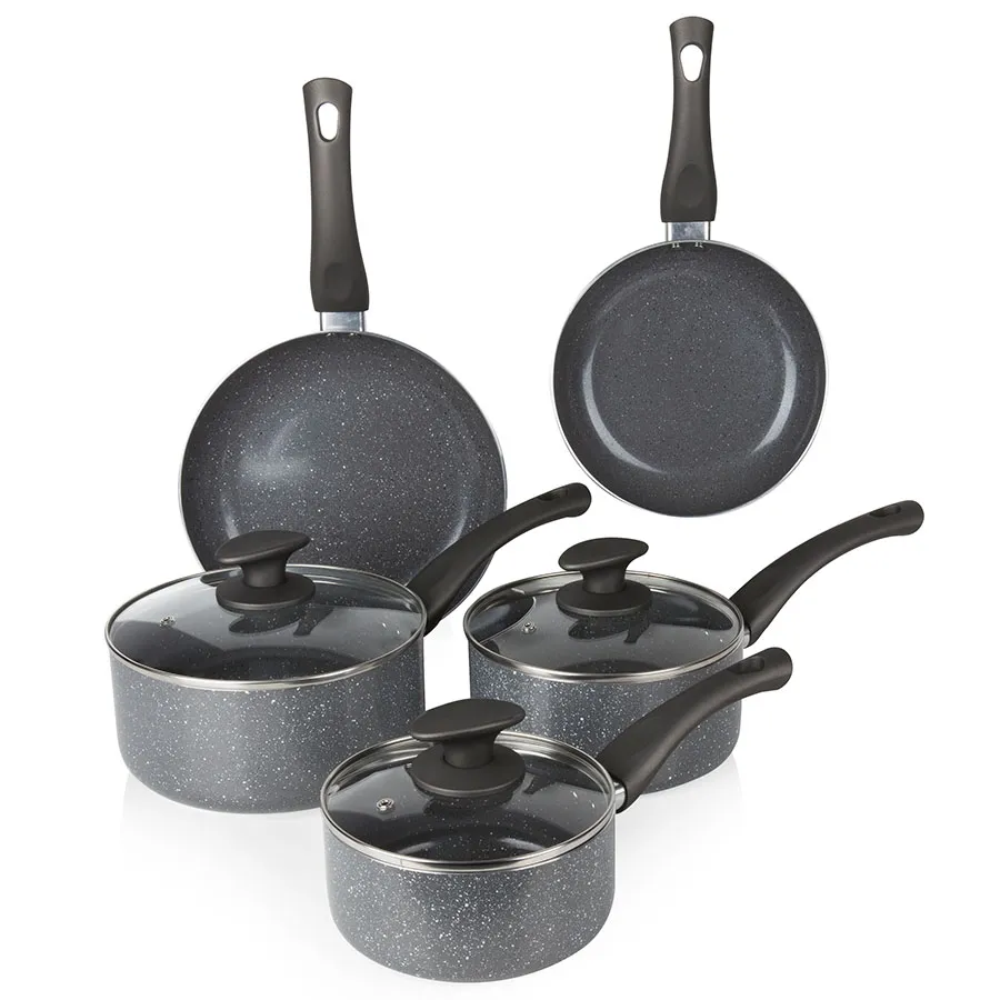 Tower Cerastone 5-Piece Non-Stick Pan Set - Charcoal Grey