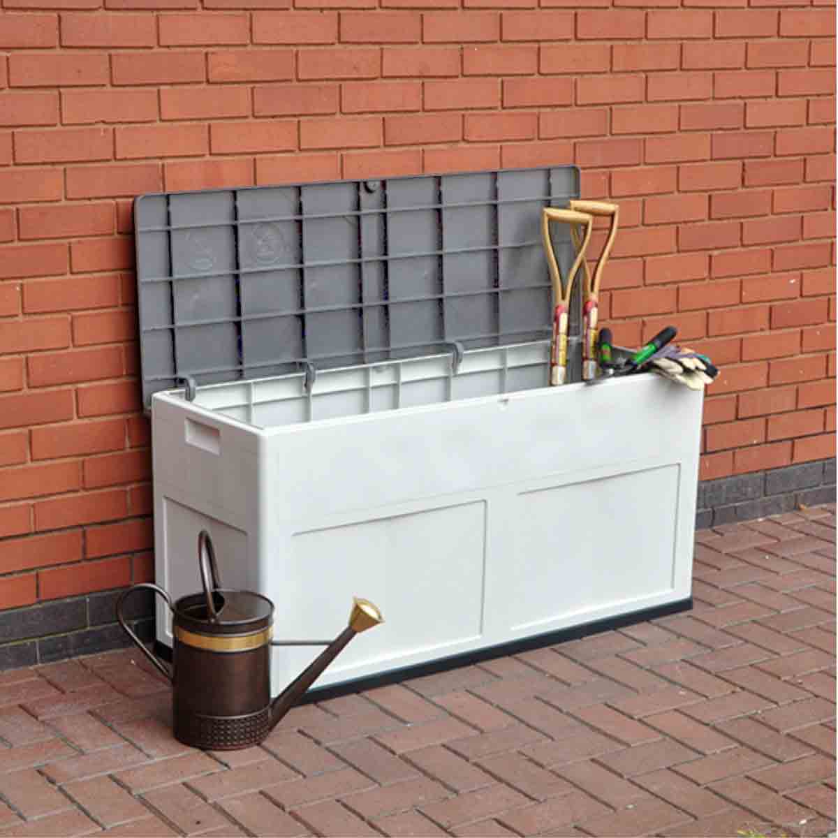 Groundlevel Weatherproof Plastic Storage Box - Grey