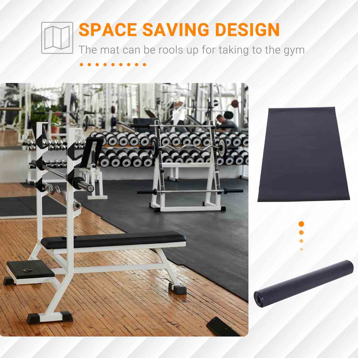 HOMCOM Thick Equipment Mat Gym Exercise Fitness Workout Tranining Bike Protect - Image 4