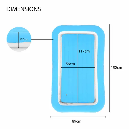 Milestone Camping Flocked Kids Airbed - Blue - Image 3