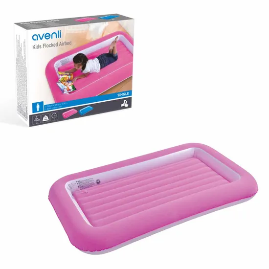 Milestone Camping Flocked Kids Airbed - Pink - Image 3