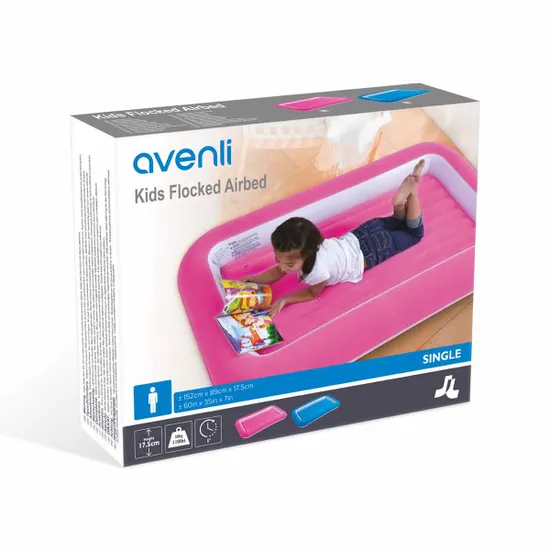 Milestone Camping Flocked Kids Airbed - Pink