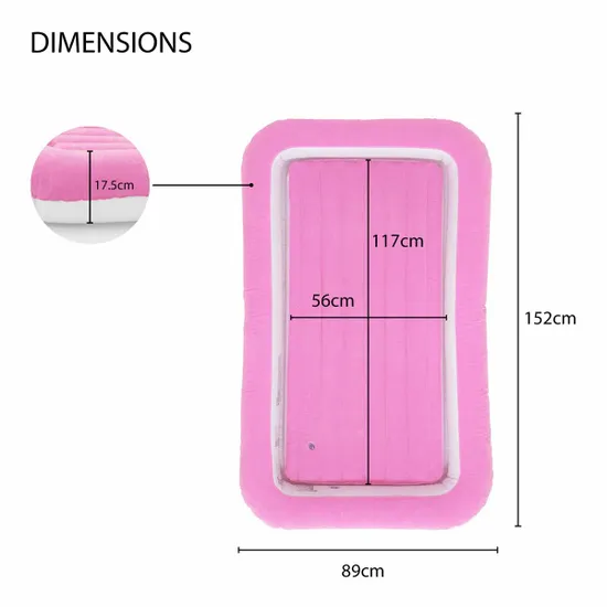 Milestone Camping Flocked Kids Airbed - Pink - Image 4