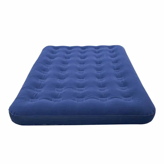 Milestone Camping Double Flocked Airbed - Navy Blue - Image 4