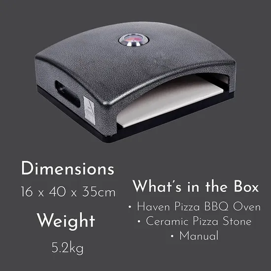 Haven Mini Outdoor Bbq Pizza Oven With Ceramic Pizza Stone And Built-in Thermometer - Image 4