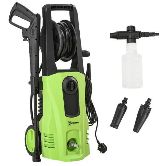 DURHAND 1800W High Pressure Washer, 150 Bar Pressure, 510 L/h Flow - Green