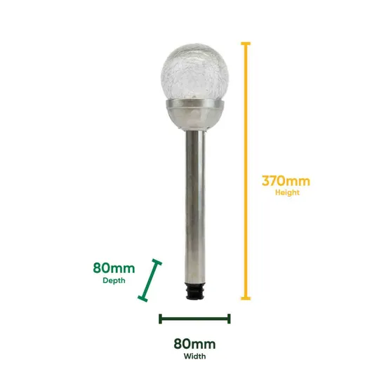 Streetwize 6pk Solar Crackle Glass Ball Stake Solar Light - Image 6