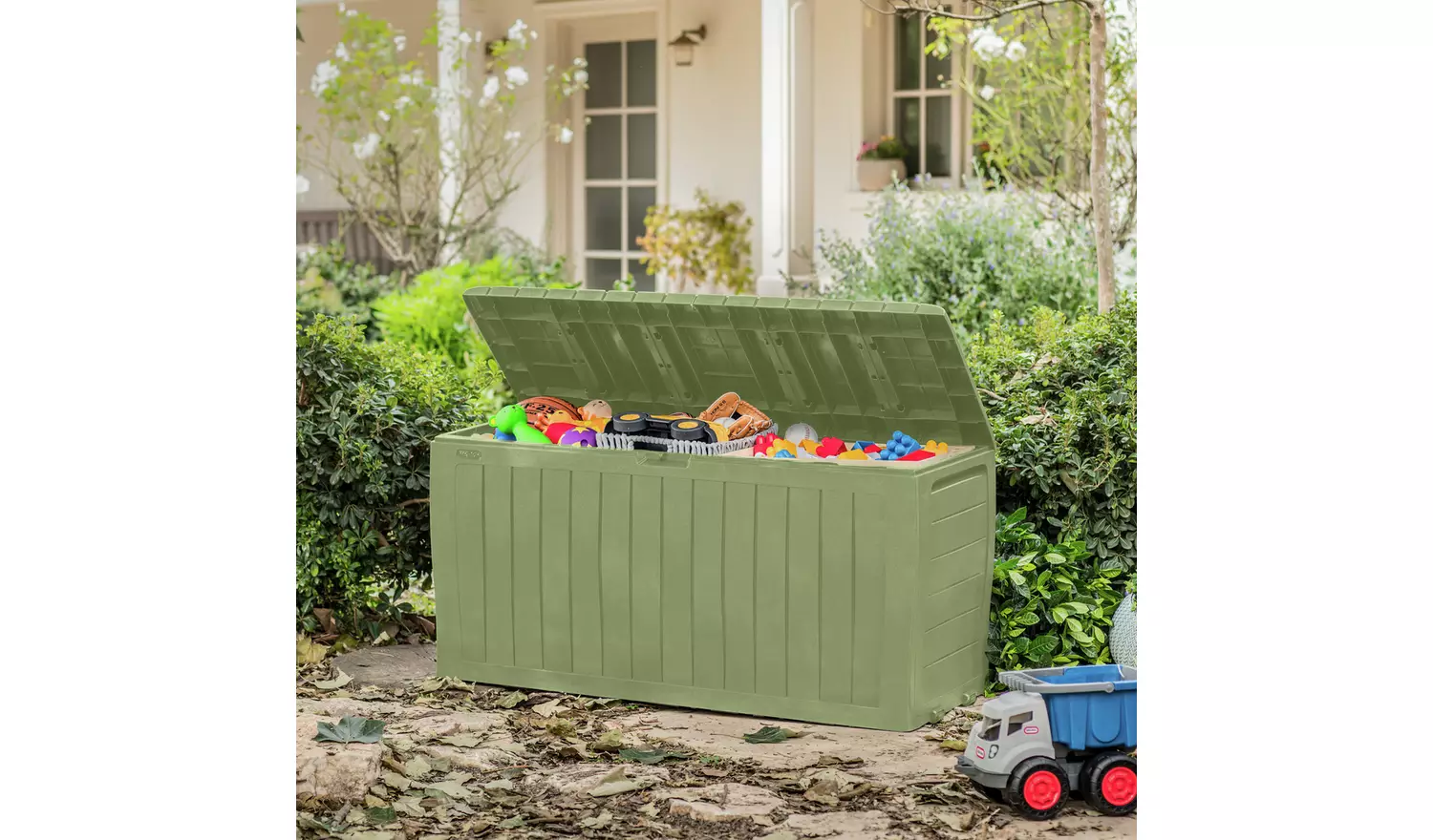 Keter Marvel+ 270L Outdoor Garden Storage Box - Sage - Image 2
