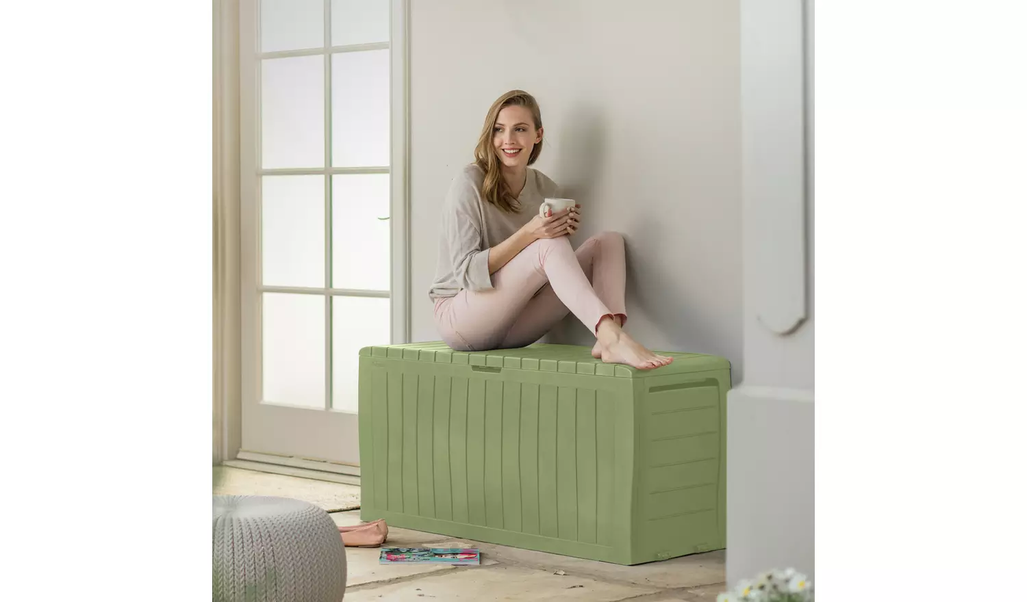 Keter Marvel+ 270L Outdoor Garden Storage Box - Sage - Image 8