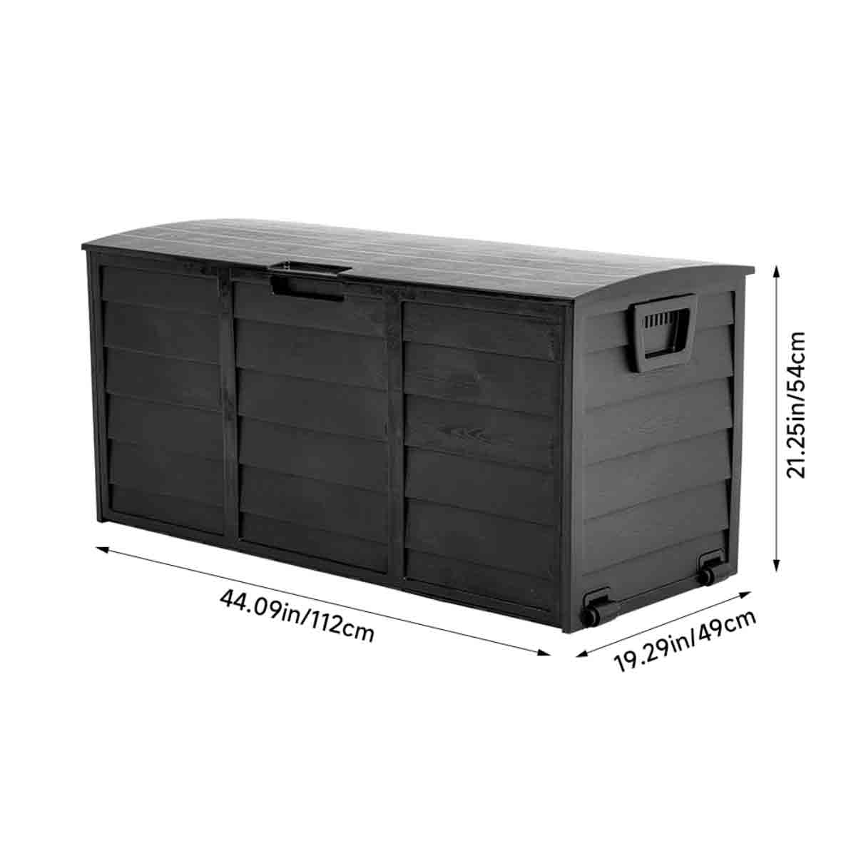Garden Sanctuary 63 Gallons Black Weatherproof Pp Outdoor Storage Deck Box With Wheels - Image 9