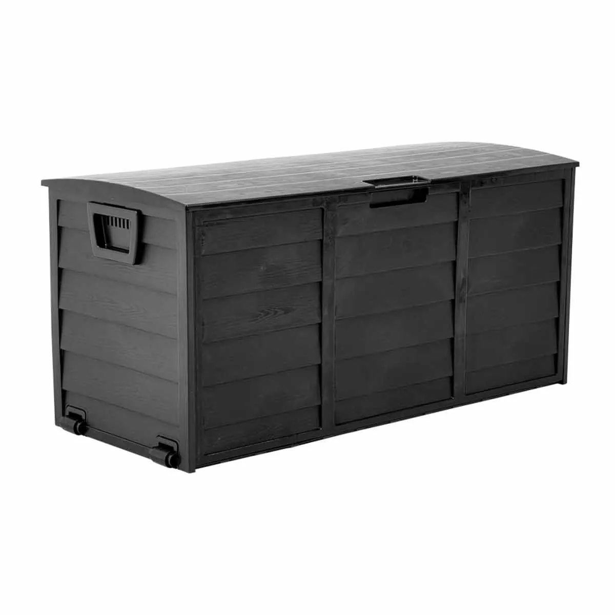 Garden Sanctuary 63 Gallons Black Weatherproof Pp Outdoor Storage Deck Box With Wheels - Image 4