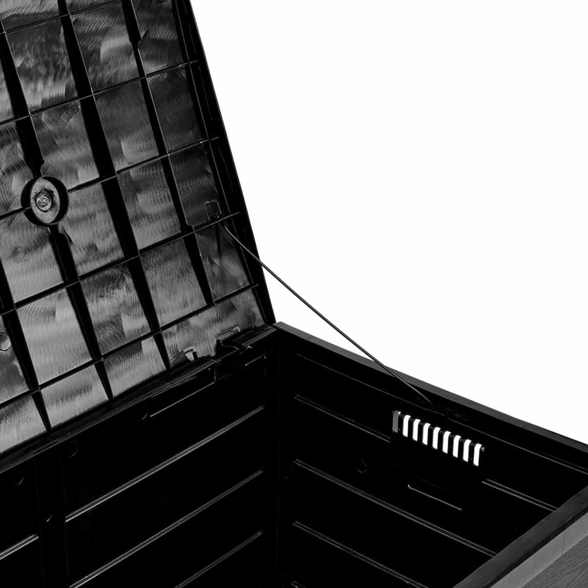 Garden Sanctuary 63 Gallons Black Weatherproof Pp Outdoor Storage Deck Box With Wheels - Image 6