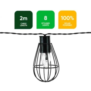 Streetwize 8 LED Metal Bulb Solar Lights