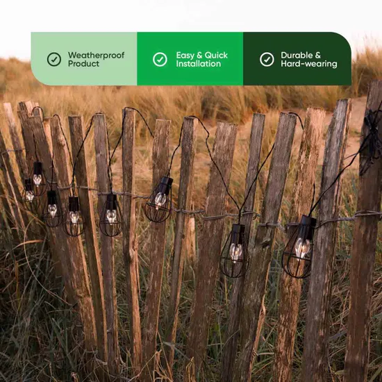 Streetwize 8 LED Metal Bulb Solar Lights - Image 3