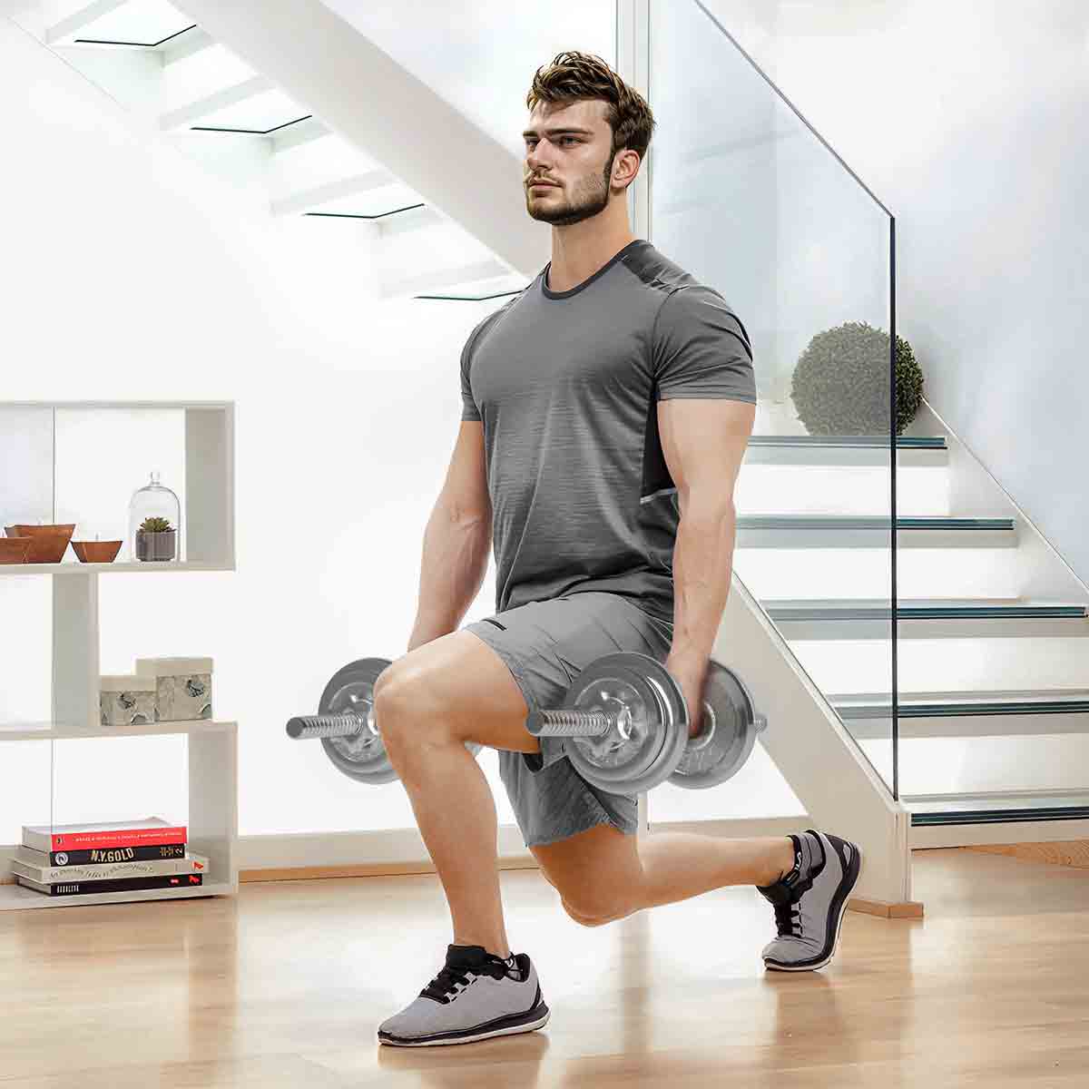 Sportnow 20Kg 2-in-1 Adjustable Weights Dumbbells Set For Home Gym - Image 2