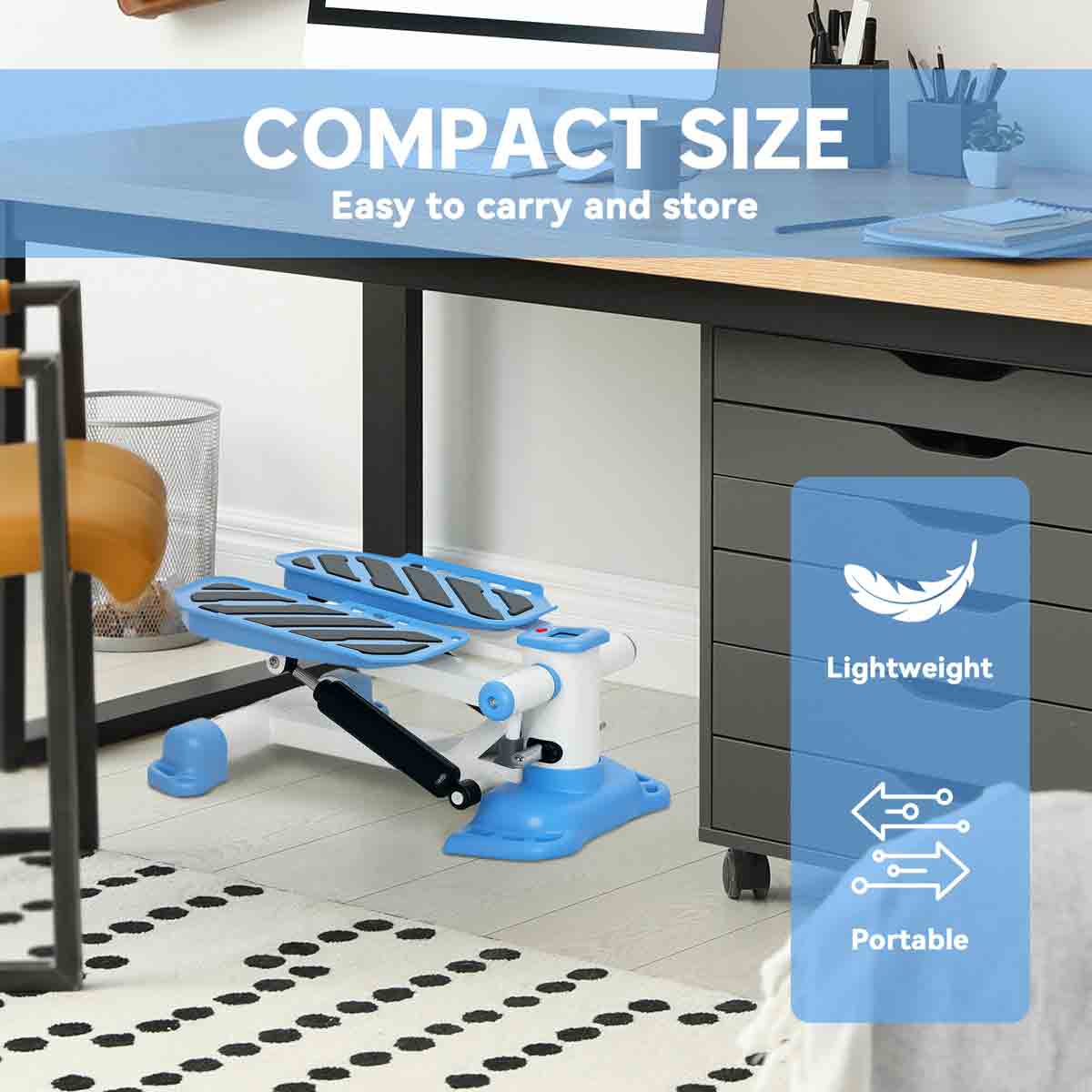 HOMCOM Portable Mini Stepper Step Machine for Home Gym Office Exercise - Image 7