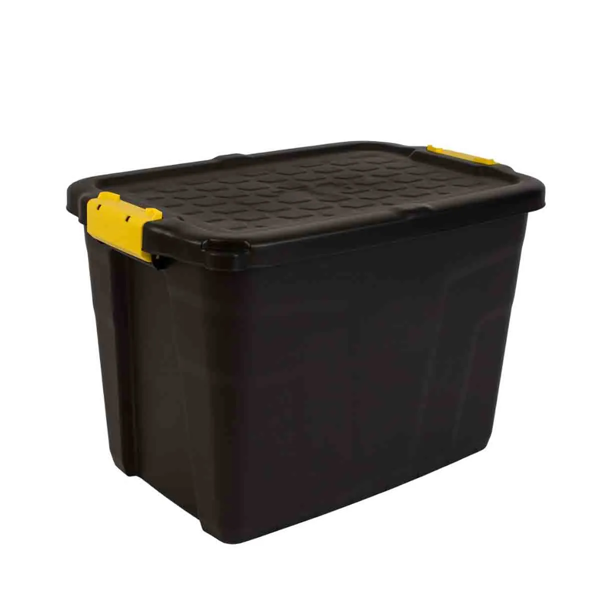 Strata Set of 4 60L Heavy Duty Box with Lid in Black/Yellow - Image 5