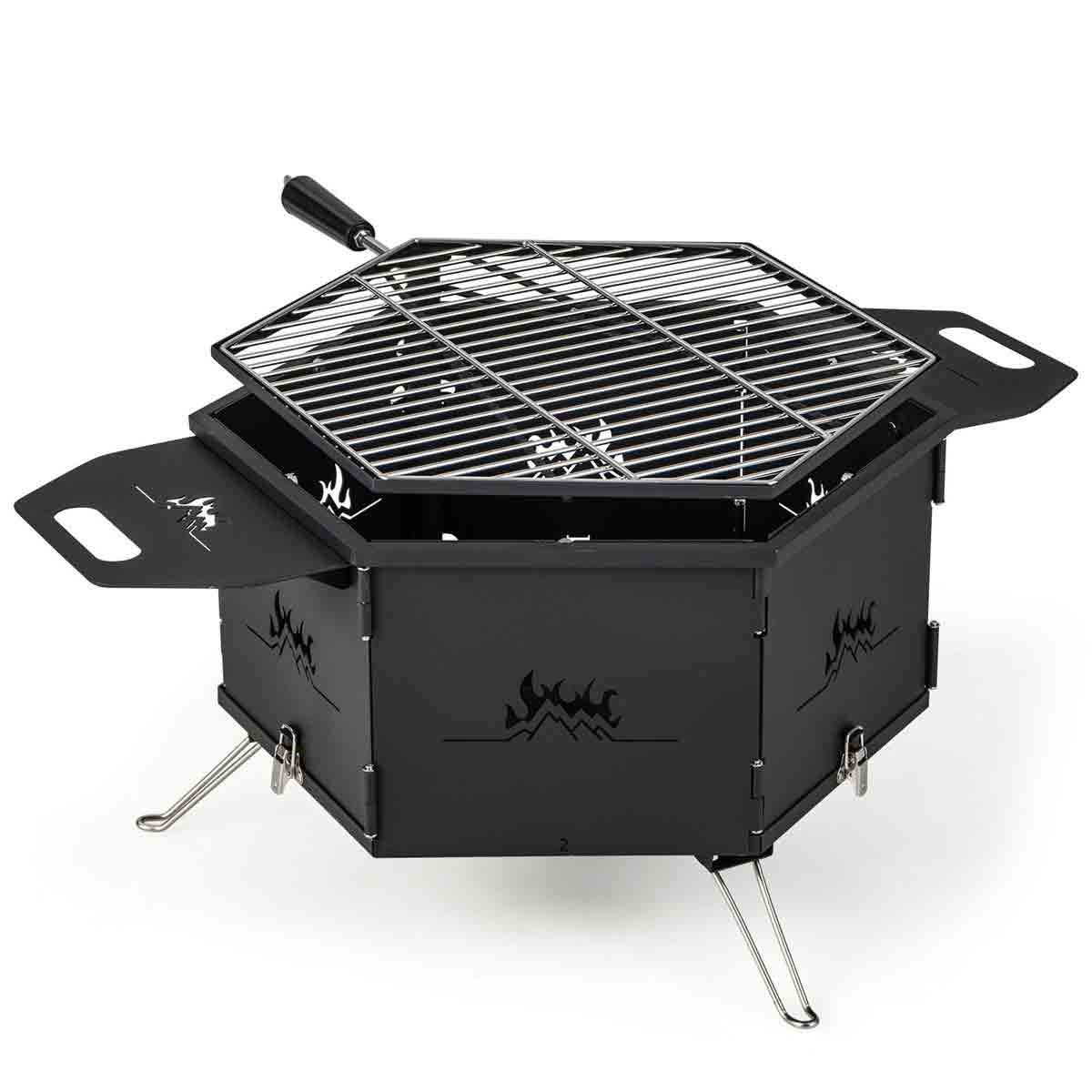 COSTWAY Portable Charcoal Grill Stove with Rotatable Grill and Foldable Body - Image 7