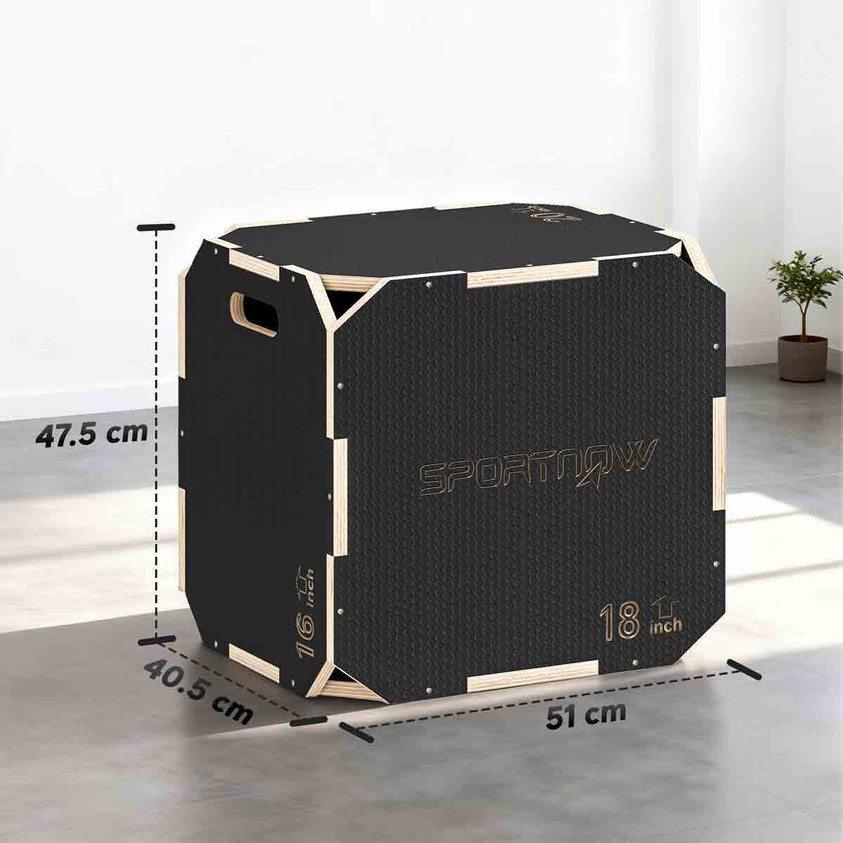 Sportnow Non-slip Plyo Box, Corner-free Wooden Jump Box, 20X18X16Inch - Image 7