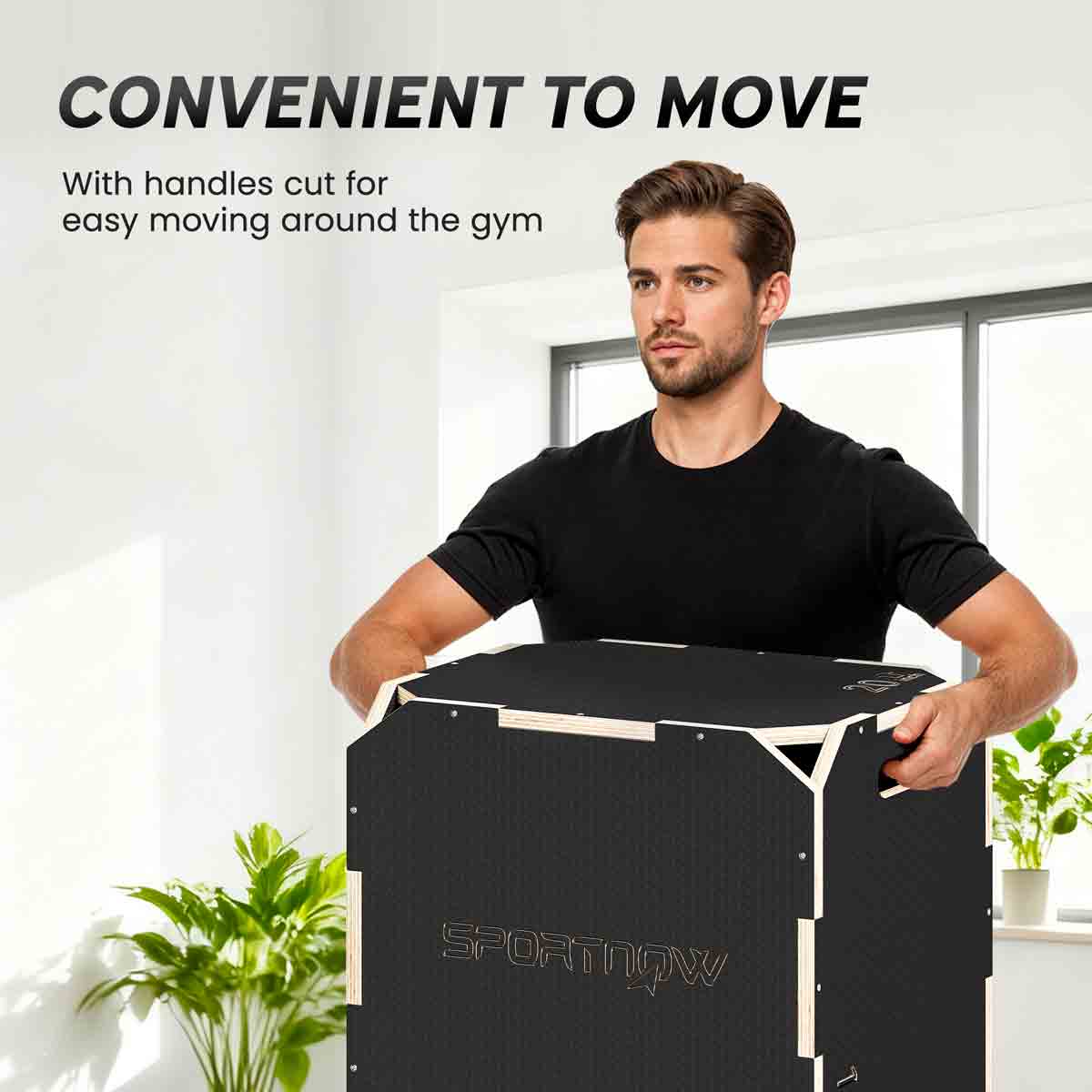 Sportnow Non-slip Plyo Box, Corner-free Wooden Jump Box, 20X18X16Inch - Image 3